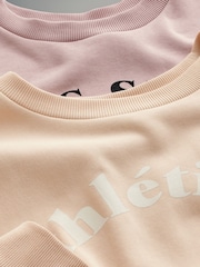 The Set Pink/Neutral 2 Pack Graphic Slogan Sweatshirts - Image 9 of 11