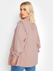 Yours Curve Pink 100% Cotton Carpenter Twill Jacket - Image 3 of 5