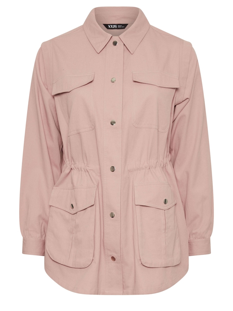 Yours Curve Pink 100% Cotton Carpenter Twill Jacket - Image 5 of 5