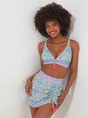 Joe Browns Blue Bright Tile Print Wrap Swim Skirt - Image 2 of 5