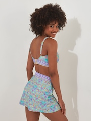 Joe Browns Blue Bright Tile Print Wrap Swim Skirt - Image 3 of 5