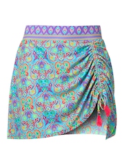 Joe Browns Blue Bright Tile Print Wrap Swim Skirt - Image 5 of 5