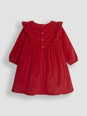 JoJo Maman Bébé Red Cord Smocked Frill Party Dress - Image 3 of 3