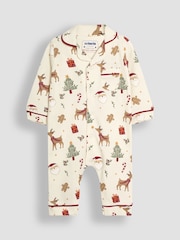 JoJo Maman Bébé 100% Cotton Christmas All-In-One Pyjamas - Изображение 1 из 3
