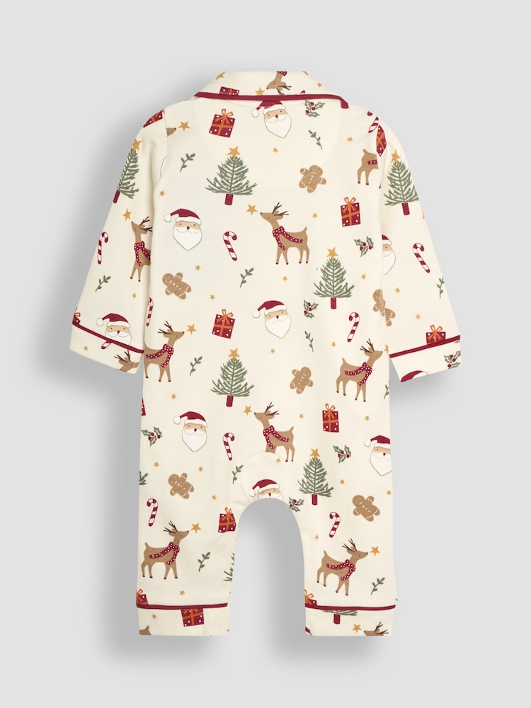 JoJo Maman Bébé 100% Cotton Christmas All-In-One Pyjamas - Изображение 2 из 3