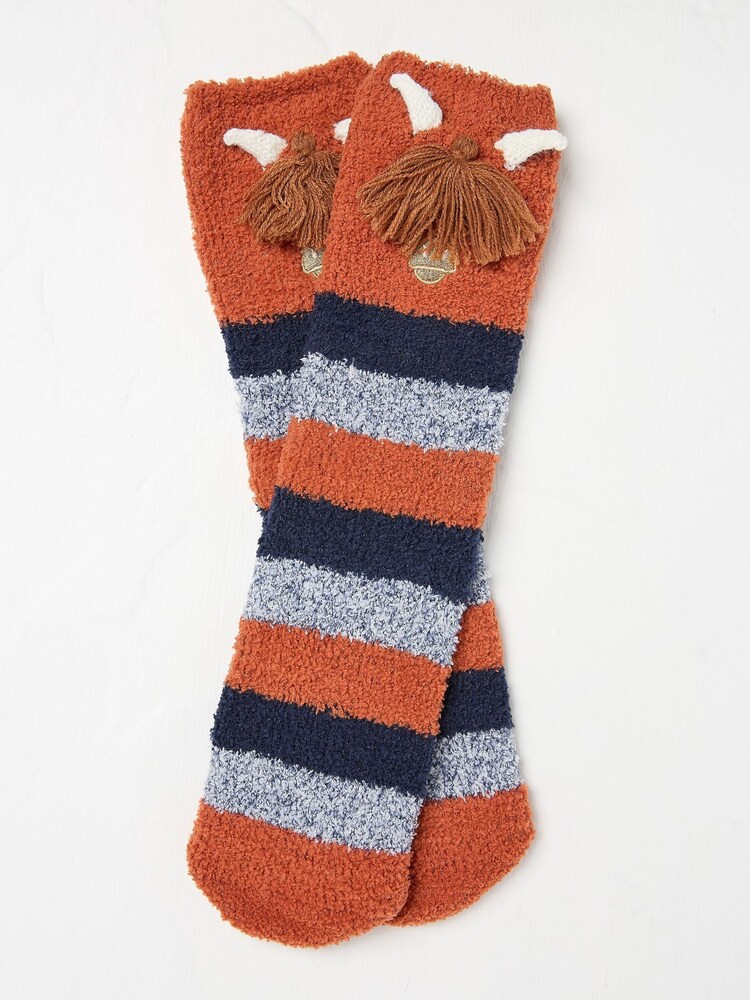 FatFace Brown Highland Cow Socks in a Box - Image 2 of 2 FatFace Brown Highland Cow Socks in a Box - Image 2 of 2