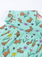 Frugi Green Easter Rabbit Short Sleeve Dress - Image 3 of 4