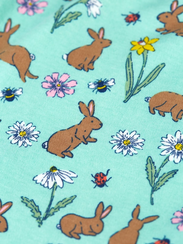 Frugi Green Easter Rabbit Short Sleeve Dress - Image 4 of 4