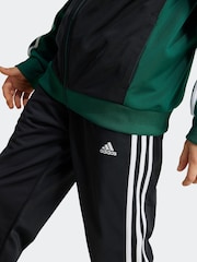 adidas Green/White Sportswear Essentials 3-Stripes Tiberio Tracksuit - Image 5 of 7