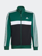 adidas Green/White Sportswear Essentials 3-Stripes Tiberio Tracksuit - Image 6 of 7
