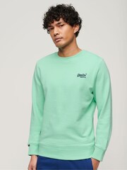 Superdry Green Essential Logo Crew Sweatshirt - Image 1 of 7
