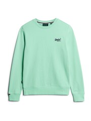 Superdry Green Essential Logo Crew Sweatshirt - Image 4 of 7