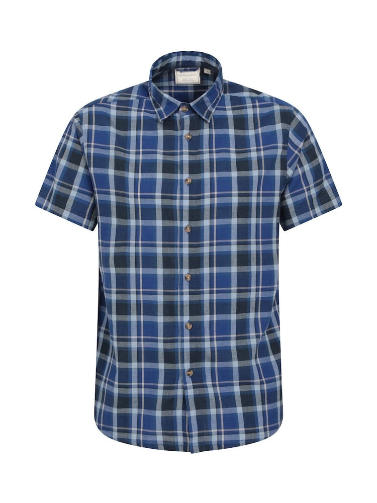 Mountain Warehouse Blue Mens Weekender 100% Cotton Shirt - Image 1 of 5