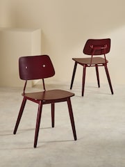 MADE.COM Set of 2 Burgundy Red Airi Dining Chairs - Image 2 of 6