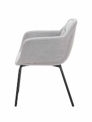 Pacific Grey Linen Mix Carver Dining Chair - Image 4 of 6