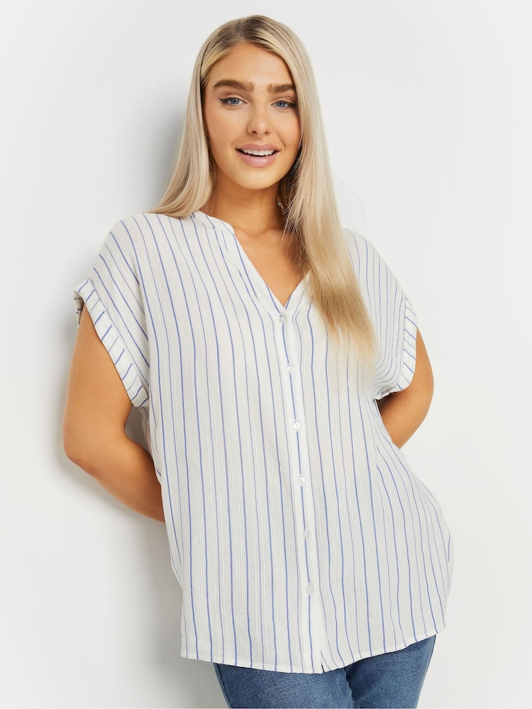 M&Co White Stripe Dobby Top - Image 1 of 4