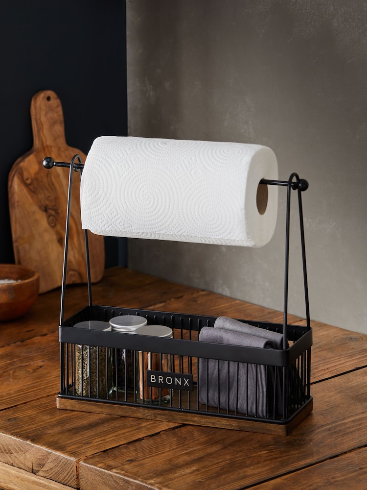 Black Bronx Kitchen Roll Holder Caddy - Image 1 of 3