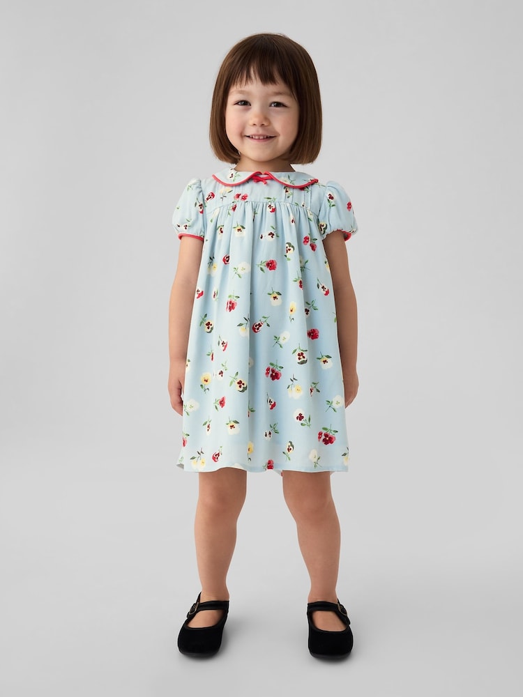 Gap Light Blue DÔEN Floral Dress (6mths-5yrs) - Image 1 of 4