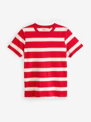 Красный в полоску - Essential Pure 100% Cotton Short Sleeve Crew Neck T-Shirt - Image 5 of 6