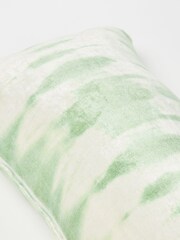 Oliver Bonas Green Solis Tie Dye Chenille Bolster Cushion Cover - Image 5 of 5