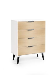 Julian Bowen White Alba 4 Drawer Wide Chest - Image 2 of 4