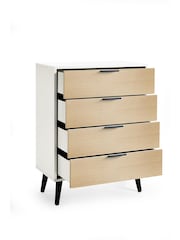 Julian Bowen White Alba 4 Drawer Wide Chest - Image 3 of 4