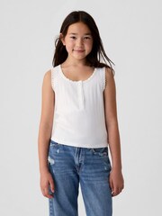 Gap White DÔEN Pointelle Sleeveless Vest (Kids) - Image 1 of 4
