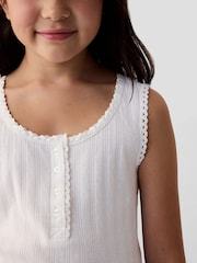 Gap White DÔEN Pointelle Sleeveless Vest (Kids) - Image 4 of 4