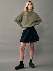 كاكي أخضر - Sparkle High Neck Knitted Jumper - صورة 2 من 8