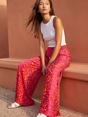 Roman Pink Animal Print Printed Trousers - Image 1 of 4
