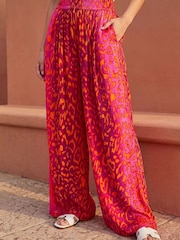 Roman Pink Animal Print Printed Trousers - Image 2 of 4