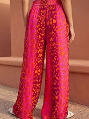 Roman Pink Animal Print Printed Trousers - Image 3 of 4