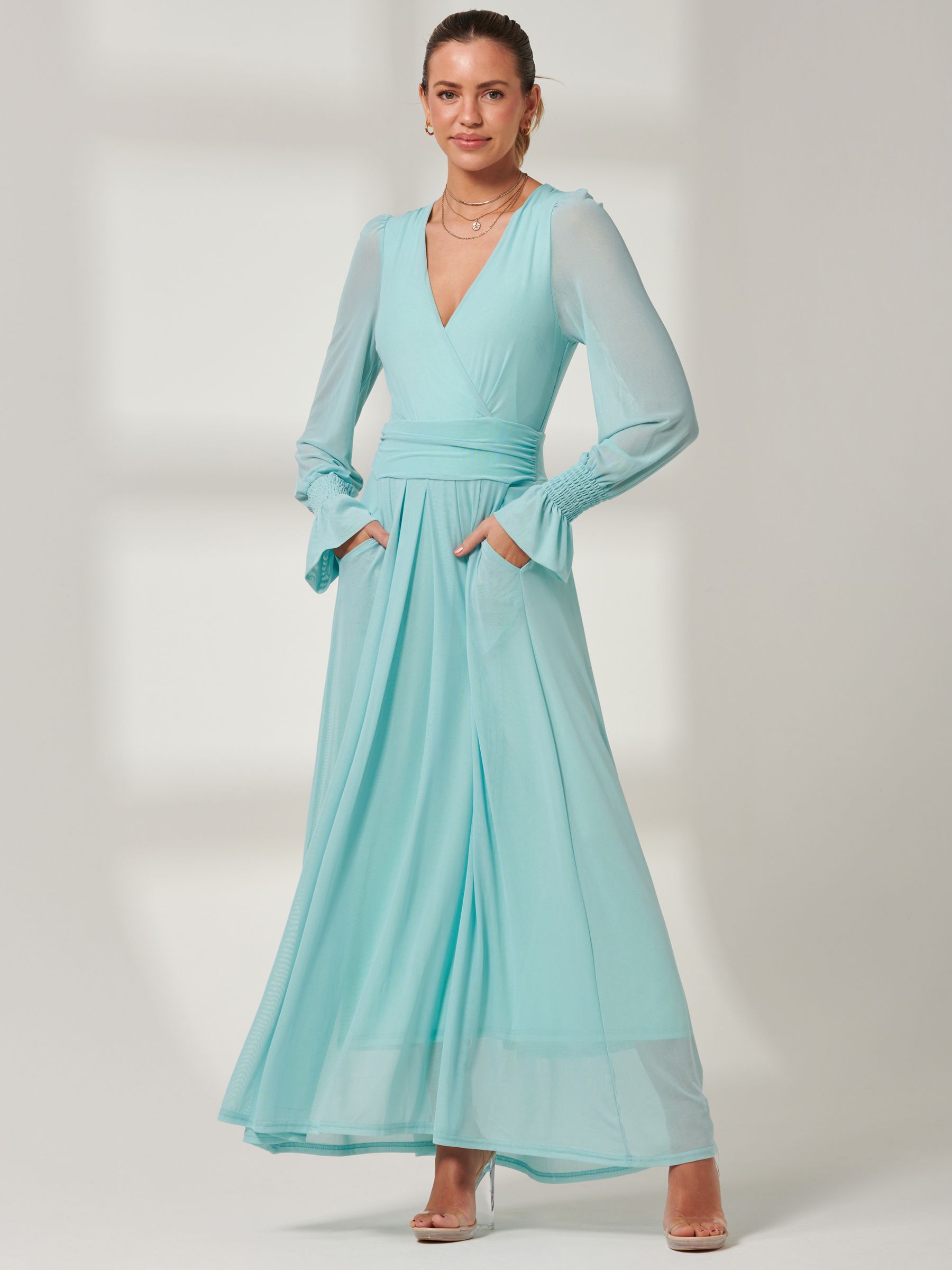 Like Me Now Maxi Dress - Blue Mocha Dot