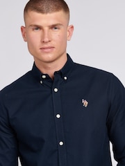 U.S. Polo Assn. Blue Mens 100% Cotton Peached Oxford Shirt - Image 2 of 6