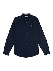 U.S. Polo Assn. Blue Mens 100% Cotton Peached Oxford Shirt - Image 5 of 6