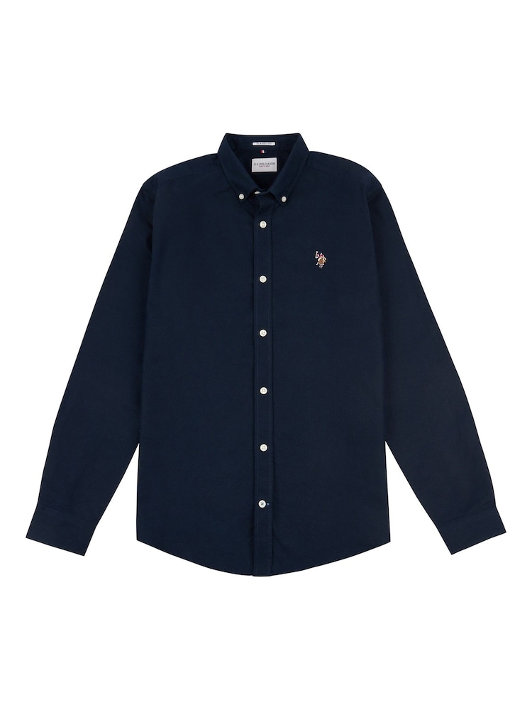 U.S. Polo Assn. Blue Mens 100% Cotton Peached Oxford Shirt - Image 5 of 6