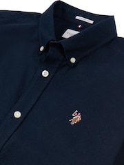 U.S. Polo Assn. Blue Mens 100% Cotton Peached Oxford Shirt - Image 6 of 6