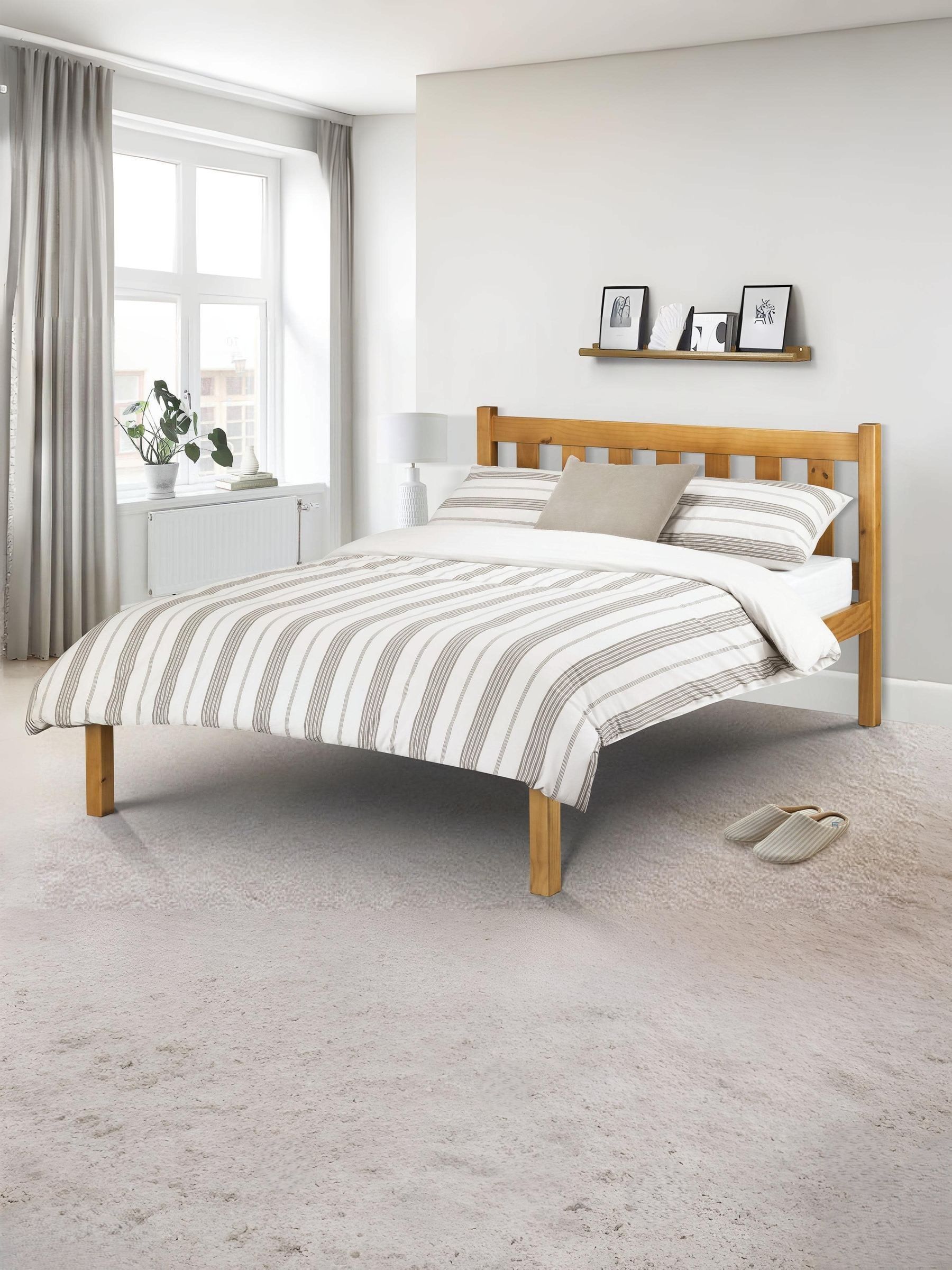 Julian Bowen Poppy Single Solid Pine Bed Frame - Antique - Image 7