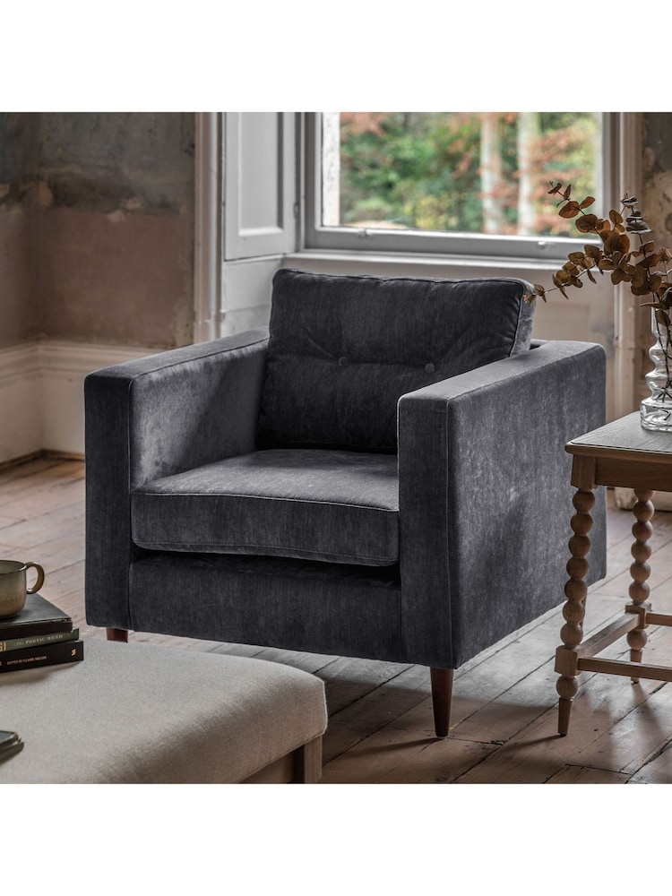 Gallery Home Charcoal Grey Westminster Armchair - Image 1 of 7 Gallery Home Charcoal Grey Westminster Armchair - Image 1 of 7