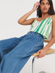 JD Williams Blue Lyocell Soft Wide Leg Jeans - Image 4 of 4