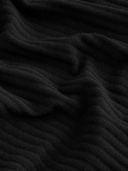 Black Bardot Rib Summer Mini Dress - Image 6 of 6