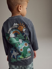Charcoal Grey Long Sleeve T-Shirt (3mths-7yrs) - Image 1 of 8