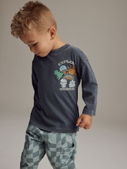 Charcoal Grey Long Sleeve T-Shirt (3mths-7yrs) - Image 3 of 8