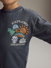 Charcoal Grey Long Sleeve T-Shirt (3mths-7yrs) - Image 4 of 8