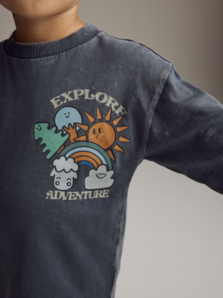 Charcoal Grey Long Sleeve T-Shirt (3mths-7yrs) - Image 4 of 8