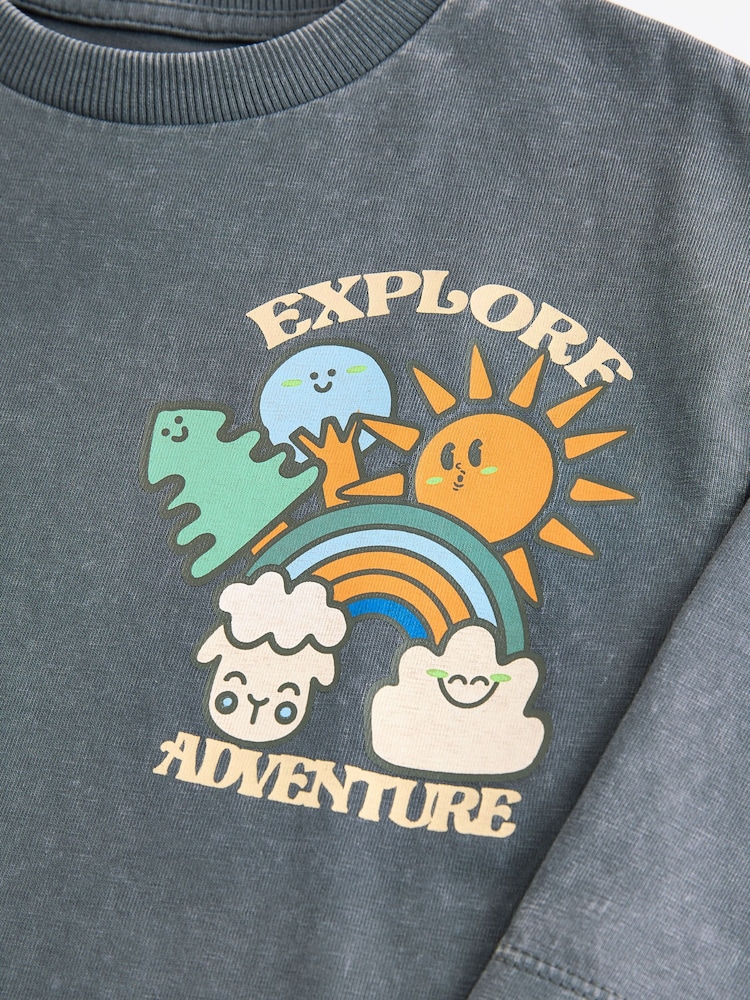 Charcoal Grey Long Sleeve T-Shirt (3mths-7yrs) - Image 7 of 8