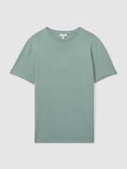 Reiss Aqua Blue Bless Cotton Crew Neck T-Shirt - Image 2 of 6