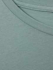Reiss Aqua Blue Bless Cotton Crew Neck T-Shirt - Image 6 of 6