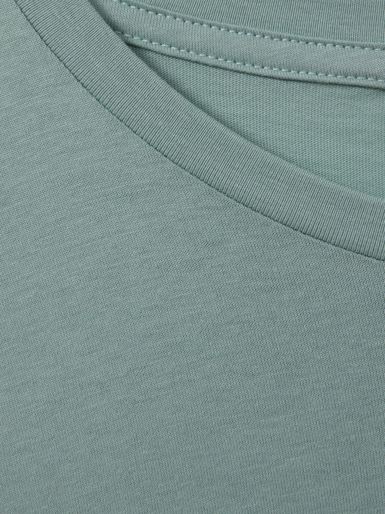 Reiss Aqua Blue Bless Cotton Crew Neck T-Shirt - Image 6 of 6