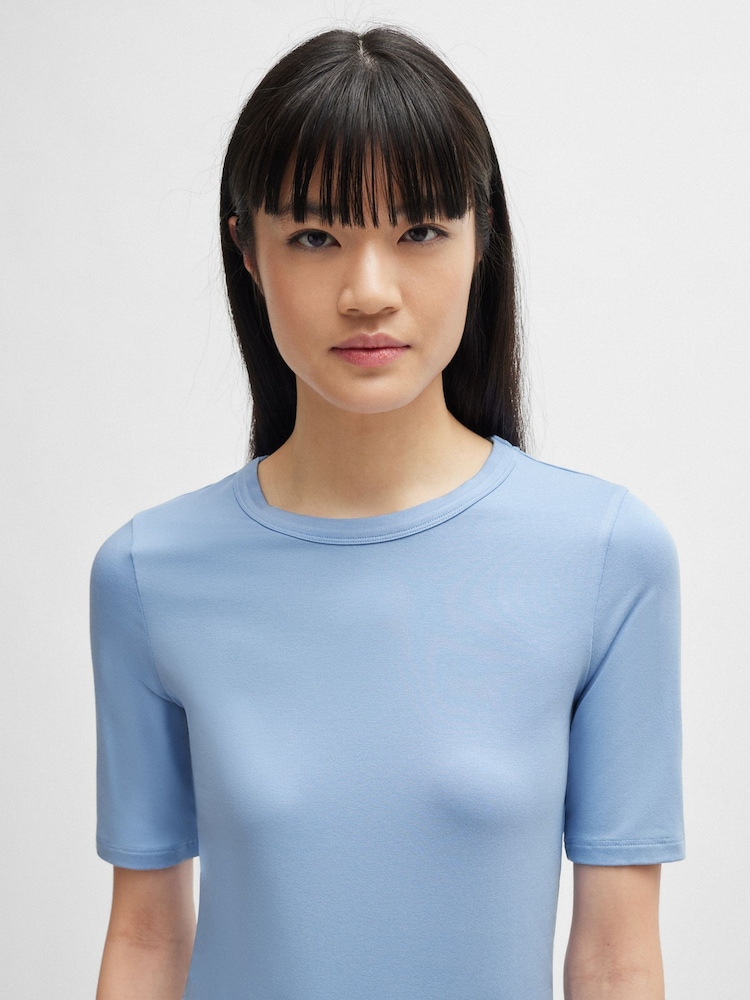 BOSS Blue Slim Fit Stretch Modal Blend T-Shirt - Image 1 of 5